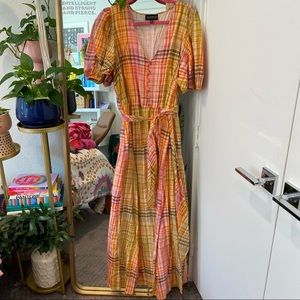 Plaid puff sleeve ELOQUII dress